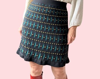 MISSONI 1990's Vintage Italian Designer Knitted Mini Skirt