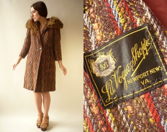 1940's 1950's Vintage Tweed Wool Princess Swing Co