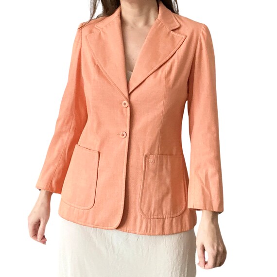 Givenchy 1980's Vintage Peachy Pink Corduroy Jack… - image 3