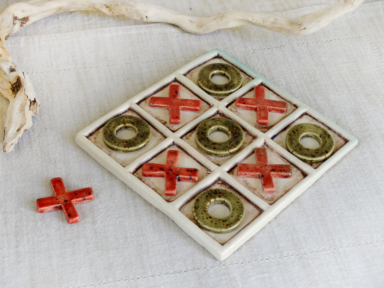 Tic Tac Toe Ceramic Board Game Christmas Gift Handmade Etsy