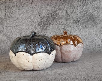Ceramic Pumpkin, Handmde Pumpkin, OOAK Halloween gift, Home Decoration Figurine, Fall Decor, Thanksgiving gift, Sculpture Ceramic Decoration