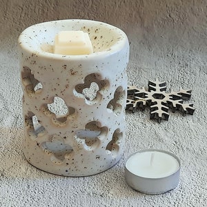 Brûleur à huile en céramique, diffuseur d'huiles essentielles en céramique, diffuseur d'huiles en céramique à taches blanches, diffuseur d'huiles essentielles d'aromathérapie
