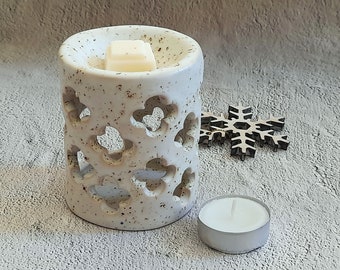 Ceramic Oil Burner, Ceramic tealight essential oil Diffuser, White spotted Ceramic Oil Diffuser, Aromatherapy  Essential oil Diffuser