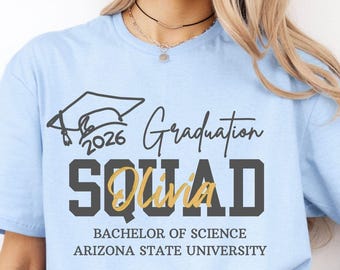 Personalized Matching Family Graduation 2026 Shirts, Graduation Squad Shirt, Proud Mom of a 2026 Graduate T-Shirt, Custom Graduation Gift