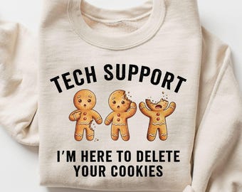 Funny Tech Support Christmas Shirt Cute IT Christmas Shirt Softstyle Tee I'm here To Delete Your Cookies Tee Computer Geek Gift
