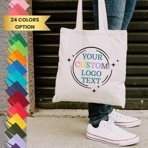 Custom Tote Bags with Your Logo or Photo, Bulk Order Corporate Gift, Cotton Canvas Promotional Bags, Eco Friendly Event or Business Swag