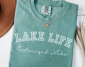 Comfort Colors® Custom Lake Life Shirt, Personalized Lake Tshirt, Lake House Gift, Lake Lover Shirt, Lake Camping Tshirt, Lake Vacation Tee