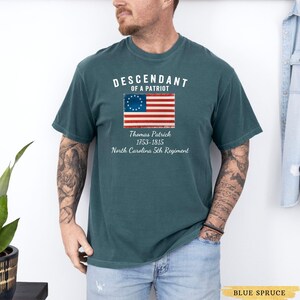 Kundenspezifischer Nachkomme eines Patriot-Hemdes, Töchter der amerikanischen Revolution oder Söhne des amerikanischen Revolution T-Shirts, DAR Geschenk SAR Geschenk Bild 7