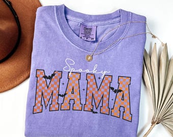 Comfort Colors® Spooky Mama Shirt, Mom Halloween Shirt, Halloween Mom Shirt Halloween Mama Shirt Momster, Spooky Mama Halloween Gift for Mom