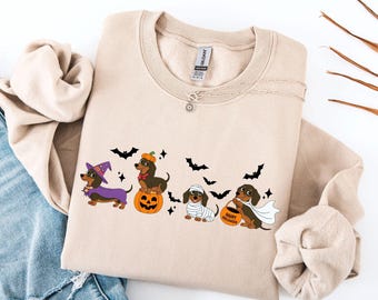 Dachshund Sweatshirt, Halloween Dachshund Shirt, Halloween Cute Dog Shirt, Cute Ghost Dogs Halloween Shirt, Funny Halloween Shirt, Halloween