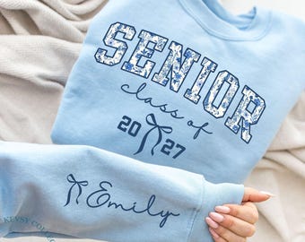 Sudadera personalizada para graduados de 2027, camiseta personalizada de la promoción de 2027, sudadera Coquette para graduados de 2027, regalo de graduación, sudadera para mamás de graduados.