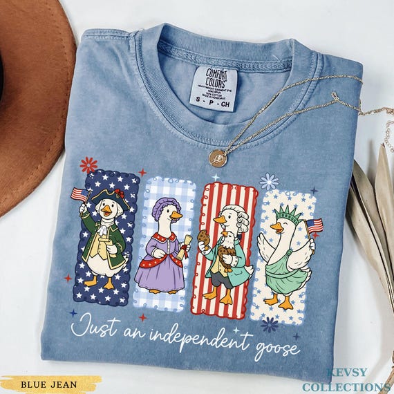 Comfort Colors® Just An Independent Goose Shirt, Funny USA Patriotic Geese Tee, Vintage 1776-2026 Anniversary Top, Trendy 4th of July Shirts