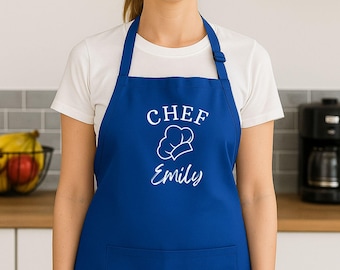 Customized Apron, Chef Printed Apron, Printed Kitchen Apron for Women & Men, Personalized Gift, Cute Apron For Women Men, Printed Apron