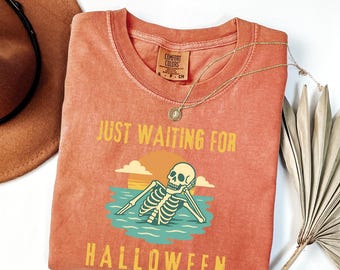Comfort Colors® Summerween Shirt, Summer Skeleton, Spooky Summer Tee, Retro Summer, Girly Summer, Beach Vibes Tee, Halloween Skeleton Shirt