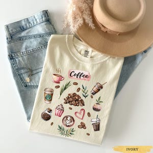 Comfort Colors® Coffee Shirt, Coffee Lover T Shirt, Retro Coffee Graphic Aesthetic Tee, Coffee Lover Gift for Coffee Drinker and Book Lover