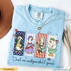 Comfort Colors® Just An Independent Goose Shirt, Funny USA Patriotic Geese Tee, Vintage 1776-2026 Anniversary Top, Trendy 4th of July Shirts immagine 4