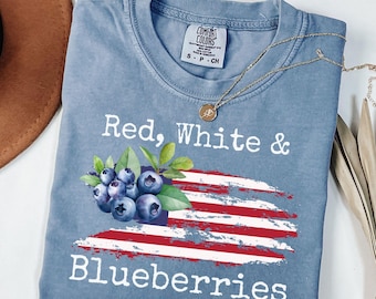 Comfort Colors® Red White & Blueberries T-Shirt, Memorial Freedom Shirt, Human Rights Shirt, Freedom T-Shirt, Patriotic Memorial Tee