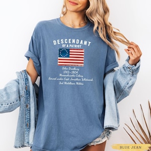 Kundenspezifischer Nachkomme eines Patriot-Hemdes, Töchter der amerikanischen Revolution oder Söhne des amerikanischen Revolution T-Shirts, DAR Geschenk SAR Geschenk Bild 5
