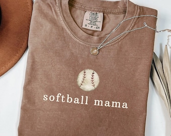 Comfort Colors® Retro Softball Mom Shirt, Softball Lover Gift, Softball Season Shirt, Softball Mama Shirt, Softball Mom Gift, Game Day Tee