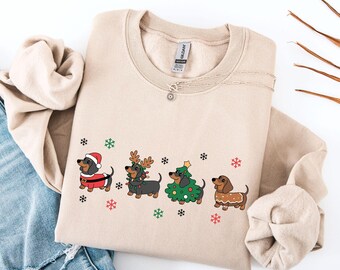 Christmas Dachshund Sweatshirt, Christmas Dog Shirt, Cute Christmas Shirts, Merry Christmas Dachshund Dog Lover Shirt