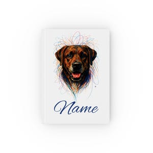 Personalised Labrador Notebook - Custom Dog Journal with Name - Labrador Gift for Dog Lovers - Hardback Pet Sketchbook