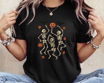 Funny Dancing Skeletons T-Shirt: Spooky Halloween Costume Top