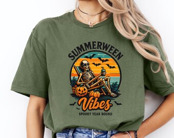 Skeleton Chilling T-Shirt: Unisex Halloween Spooky Tee