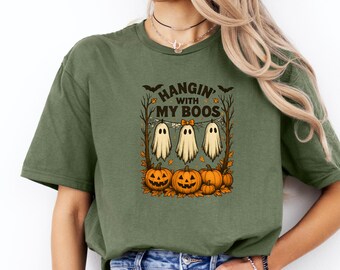 Funny Halloween Ghost & Pumpkin T-Shirt: Spooky Quote Unisex Tee