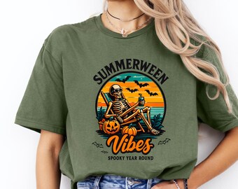 Skeleton Chilling T-Shirt: Unisex Halloween Spooky Tee