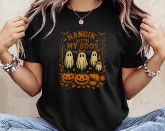 Funny Halloween Ghost & Pumpkin T-Shirt: Spooky Quote Unisex Tee