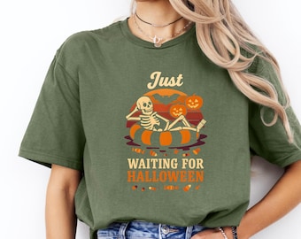 Halloween Skeleton T-Shirt: Resting Bones Graphic Tee