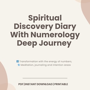 Spiritueel ontdekkingsdagboek | Numerologie tijdschrift | Digitaal werkboek zelfreflectie (afdrukbare A4-pdf)