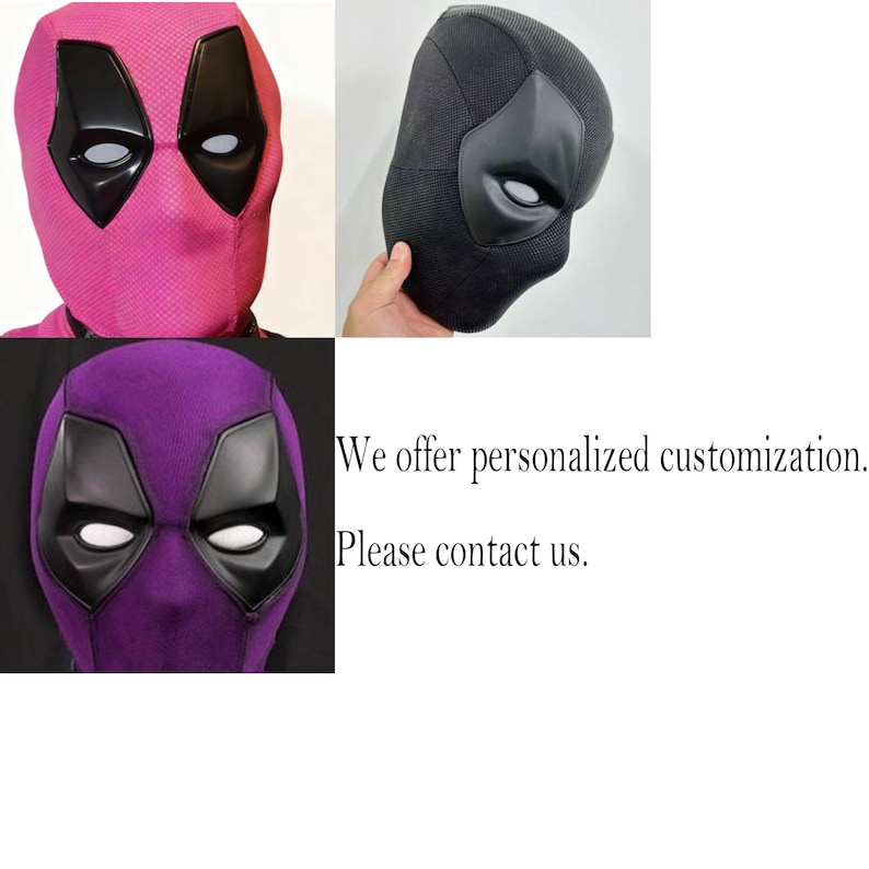 Máscara de Deadpool personalizada, con carcasa facial y lentes magnéticas, accesorio de película para usar, colores personalizables imagen 8