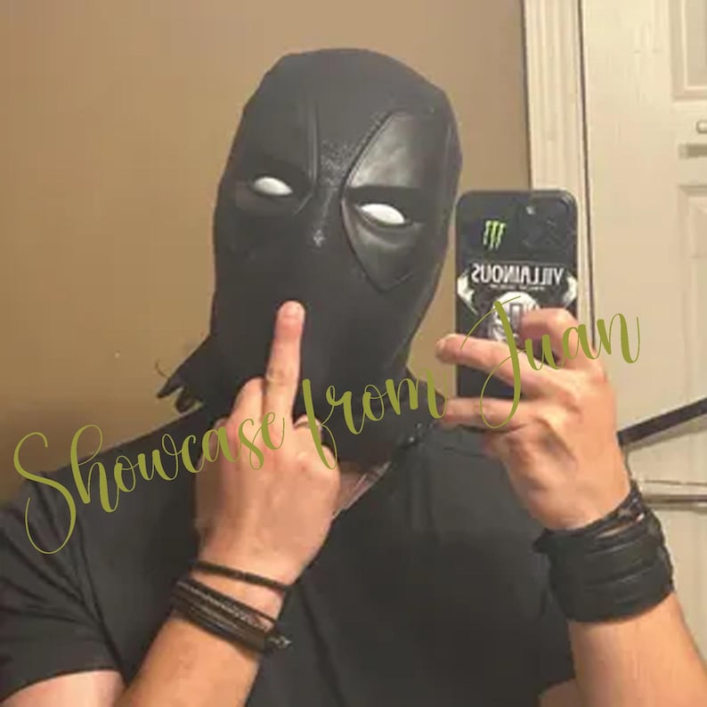 Máscara de Deadpool personalizada, con carcasa facial y lentes magnéticas, accesorio de película para usar, colores personalizables imagen 7