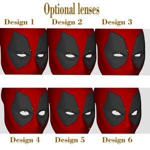Máscara de Deadpool personalizada, con carcasa facial y lentes magnéticas, accesorio de película para usar, colores personalizables imagen 9