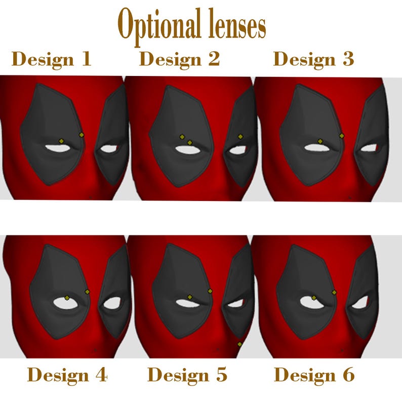 Máscara de Deadpool personalizada, con carcasa facial y lentes magnéticas, accesorio de película para usar, colores personalizables imagen 9