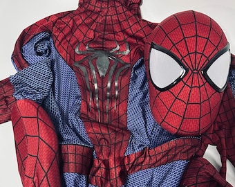 Tailor-made TASM 2 Spiderman Cosplay Costume,With Face Shell and Magnetic lenses,