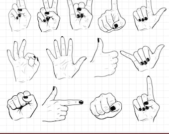 Witchy handgebaar SVG-bundel, mystic clipart (digitale download)