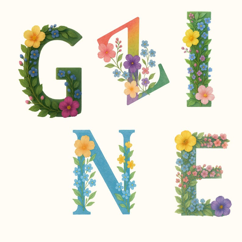 Gine Lettering Watercolor Floral Alphabet Clipart, Wildflower Letters (digital ...