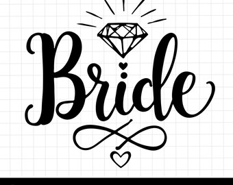 Bruid diamanten ring SVG, vrijgezellenfeest, vrijgezellenfeest, selectie shirtontwerp, Cricut silhouetgesneden bestand