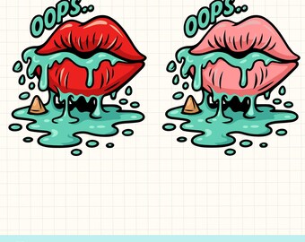 Druipende lippen SVG, png, jpg, pdf, sublimatieontwerp (digitale download)