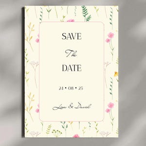Save the Date Karte Hochzeit – Elegantes Design zum Download – Canva Vorlage, Editierbar