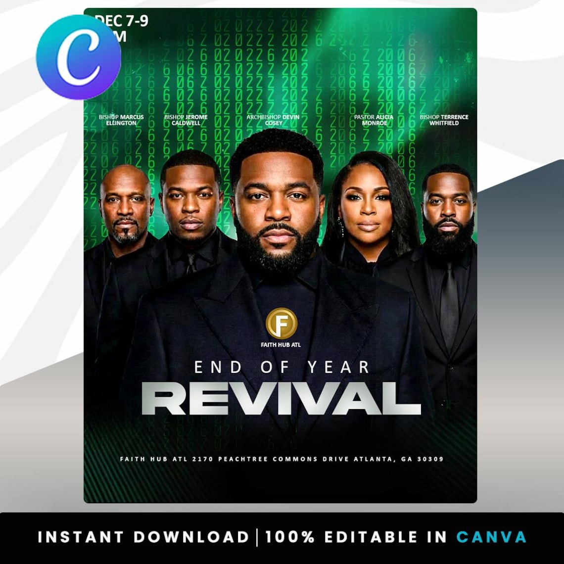 Revival Flyer.pdf End of Year Revival Flyer | Editable Canva and PSD | Annual Worship ...
