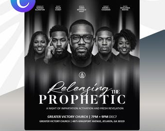 Releasing the Prophetic Flyer | Editable Canva & PSD | Prophetic Gathering and Activation Service Template
