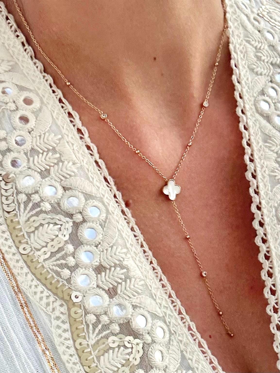 Collier Cravate En Strass - Bijou élégant Pour Mariage, Soirée, Robe Décolletée (réglable 41-50 Cm)