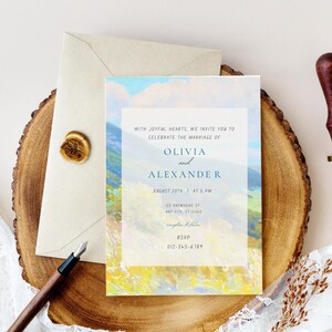 Convite de casamento natural, modelo editável, cartão de casamento artístico personalizado, convite de casamento artístico, modelo autoeditável, convite de casamento clássico