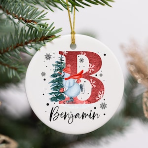 Christmas Letter Name Ornament, Custom Initial Ornament, Personalized Ornament Name, Family Christmas Ornament, Christmas Gift