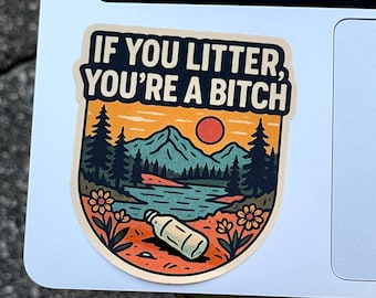 Humorous Environmental Sticker - Protect Parks, Stop Littering