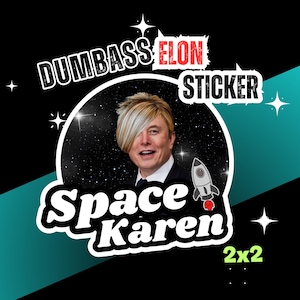 Space Karen Sticker: Elon Musk Meme, Tech Bro Humor, Waterproof Vinyl