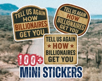 Political Protest Stickers: Anti-MAGA Mini Decals - Waterproof, 100 Pack